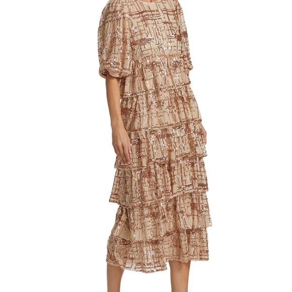 En Saison Tiered Sequin Midi Dress - Picture 7 of 10